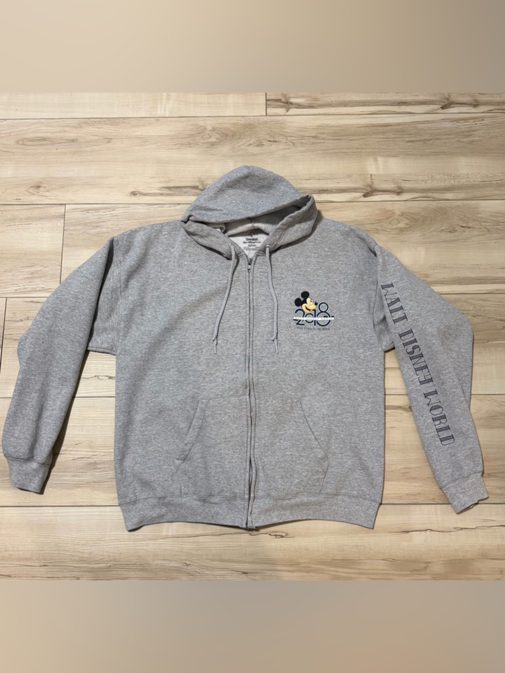 Disneyland 2018 Grey Zip Up Hoodie